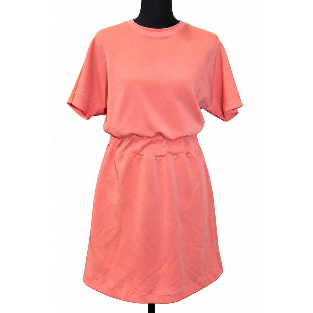 Spanx AirEssentials Short Sleeve Cinched Waist Dress XS Coral Modal Athleisure